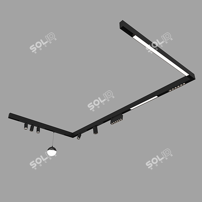 Magnetic Track Lighting System 3D model image 2