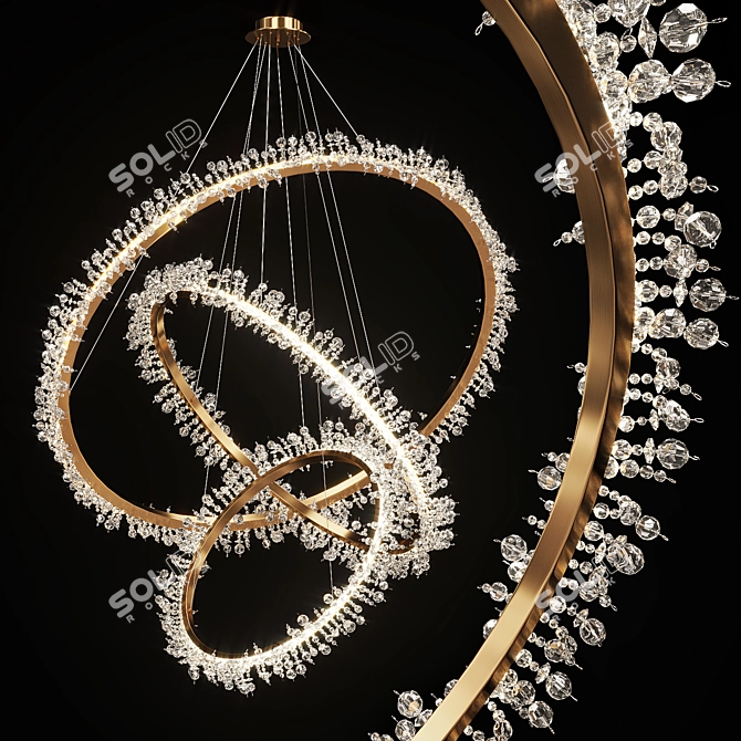 Crystal Ring Chandelier: Stunning Illumination 3D model image 1