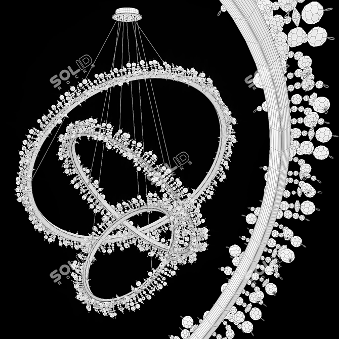 Crystal Ring Chandelier: Stunning Illumination 3D model image 2