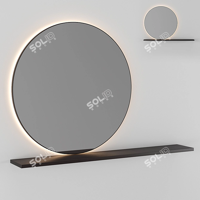 Sleek Round Mirror: INBANI NORM 3D model image 1