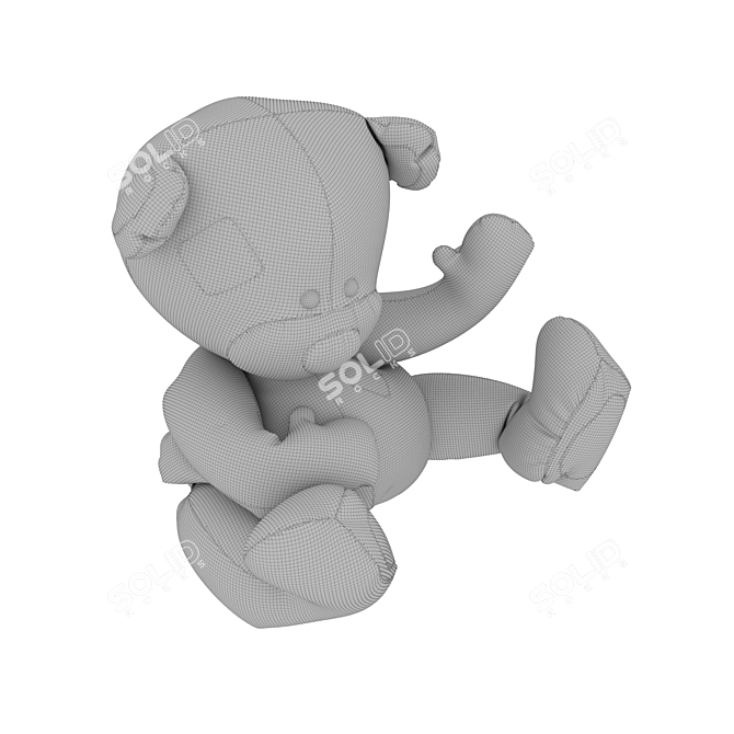 Texture-Clad Teddy Bear Model 3D model image 5