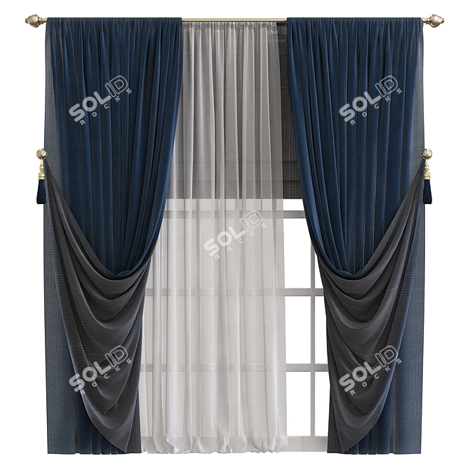 Revamped 3D Curtain 3D model image 1