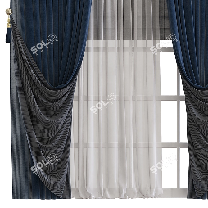 Revamped 3D Curtain 3D model image 2