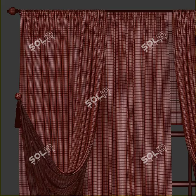 Revamped 3D Curtain 3D model image 3