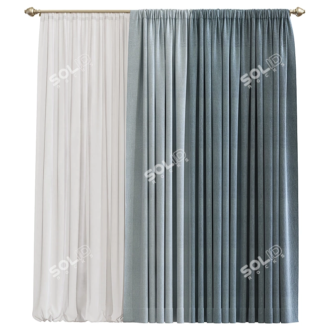 Title: Revamped Curtain 739 3D model image 1