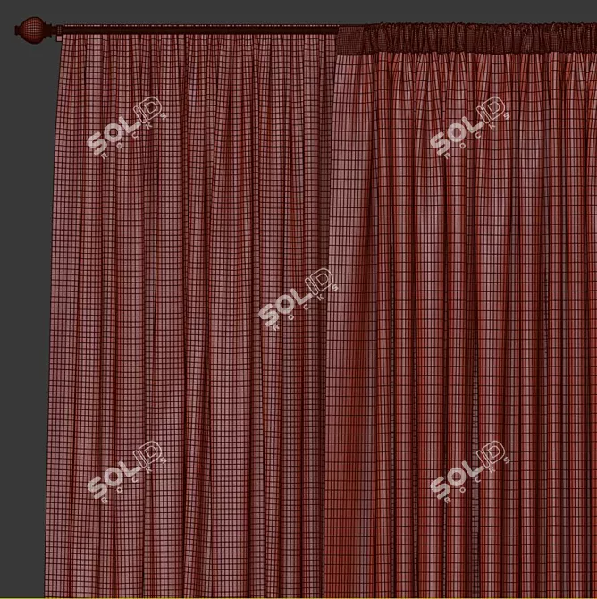 Title: Revamped Curtain 739 3D model image 3