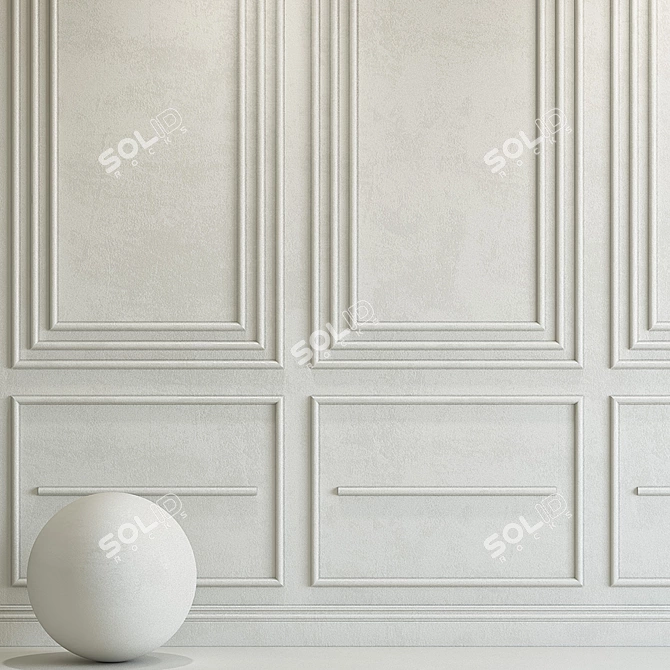 Elegant Plaster with Molding 3D model image 2