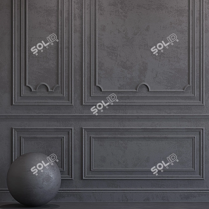 Elegant Plaster Molding 105 3D model image 2