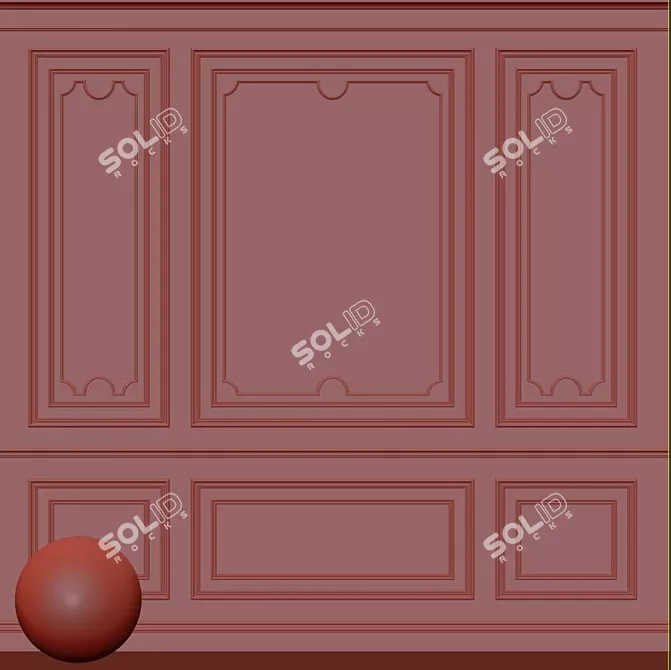 Elegant Plaster Molding 105 3D model image 3