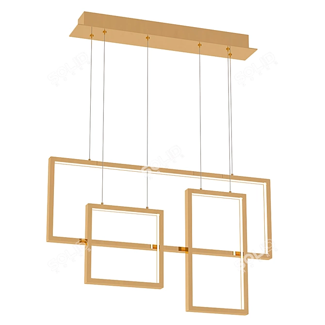 Modern Gold Pendant Light 3D model image 1