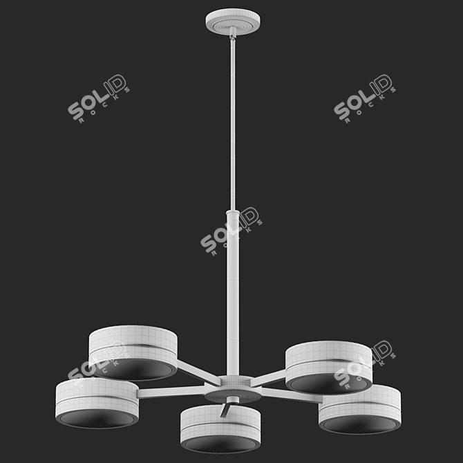 Elegant 5-Light Chandelier 3D model image 2