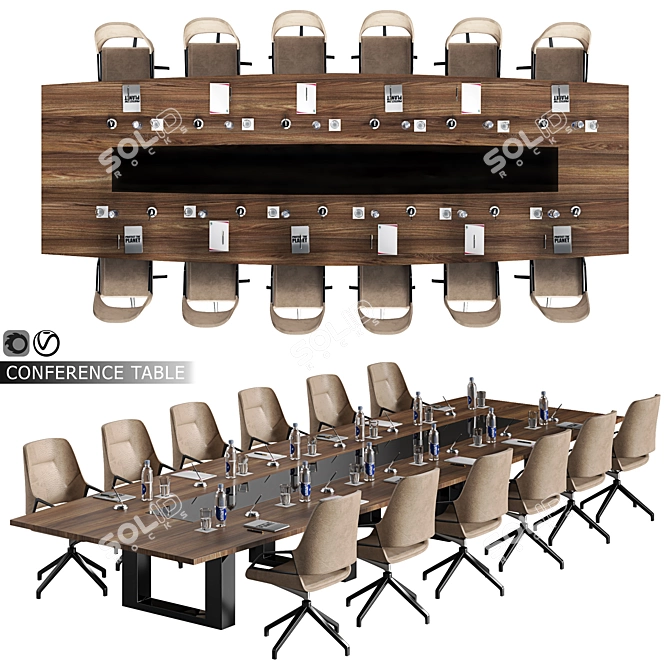 Modern Conference Table 2015 3D model image 1