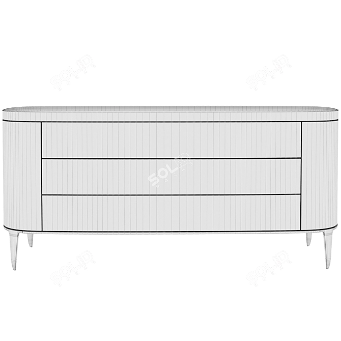 Poliform Gentleman Chest | Black Walnut & Matte Lacquer 3D model image 4