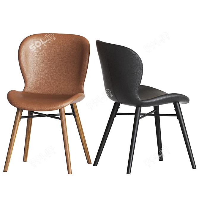 Uma Faux Leather Dining Chair: Modern Elegance for Any Space 3D model image 1