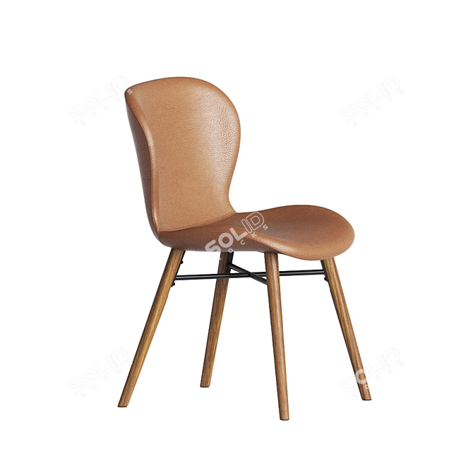 Uma Faux Leather Dining Chair: Modern Elegance for Any Space 3D model image 2