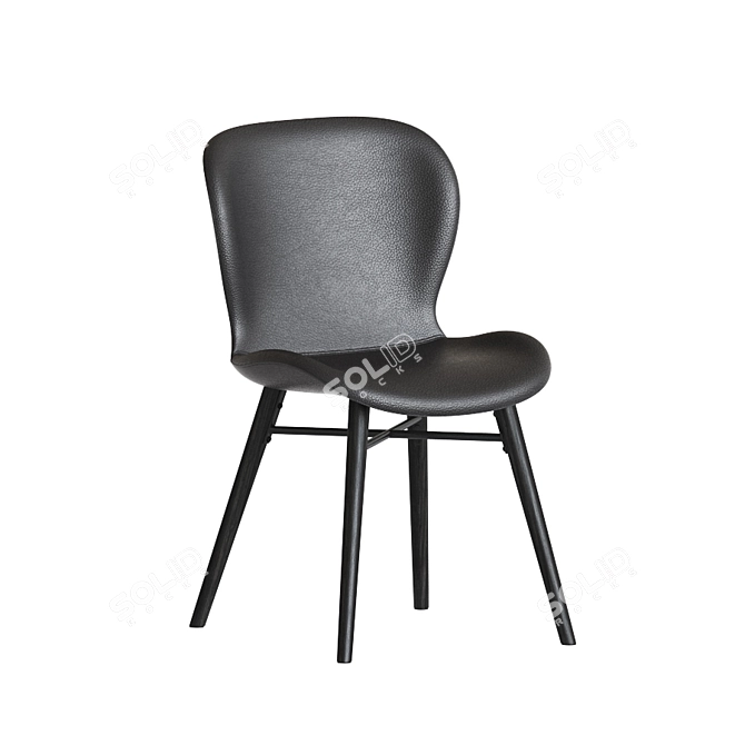 Uma Faux Leather Dining Chair: Modern Elegance for Any Space 3D model image 3