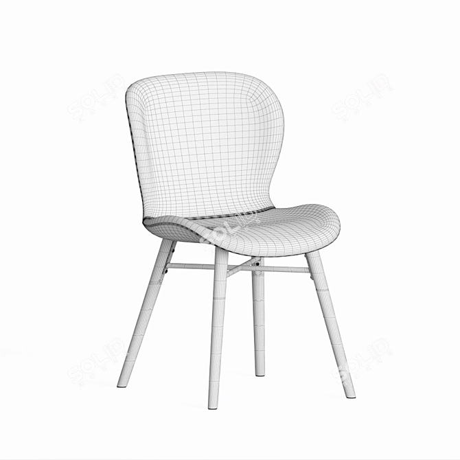 Uma Faux Leather Dining Chair: Modern Elegance for Any Space 3D model image 4