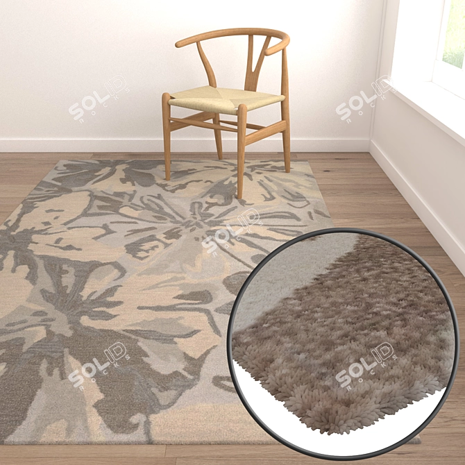 Luxury Texture Carpets Set 3D model image 5