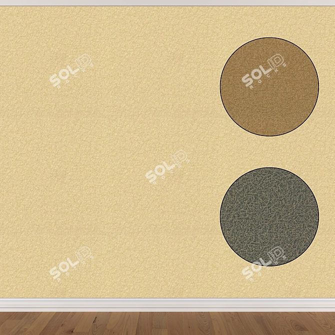 Seamless Wallpaper Set in 3 Colors 3D model image 1