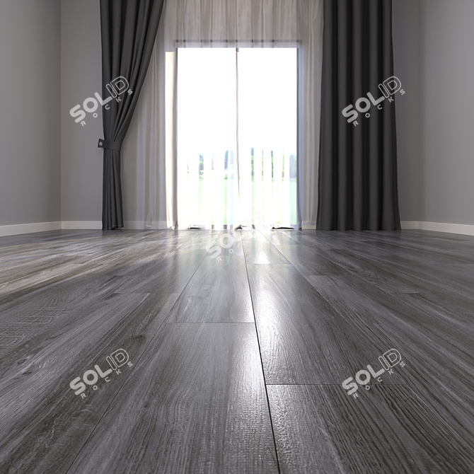 Yurtbay Jacaranda Anthracite: High-Quality Multi-Texture Parquet 3D model image 2