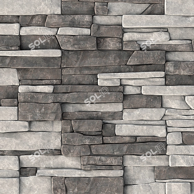 Clinker Rock Panel - Versatile and High-Quality Wall Solution 3D model image 3