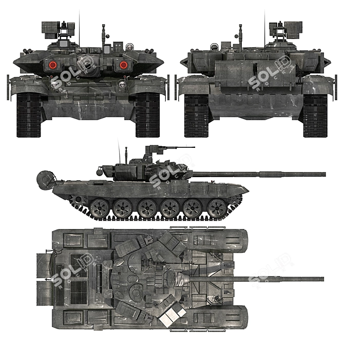 Russian Tank Model Kit 3D model image 3