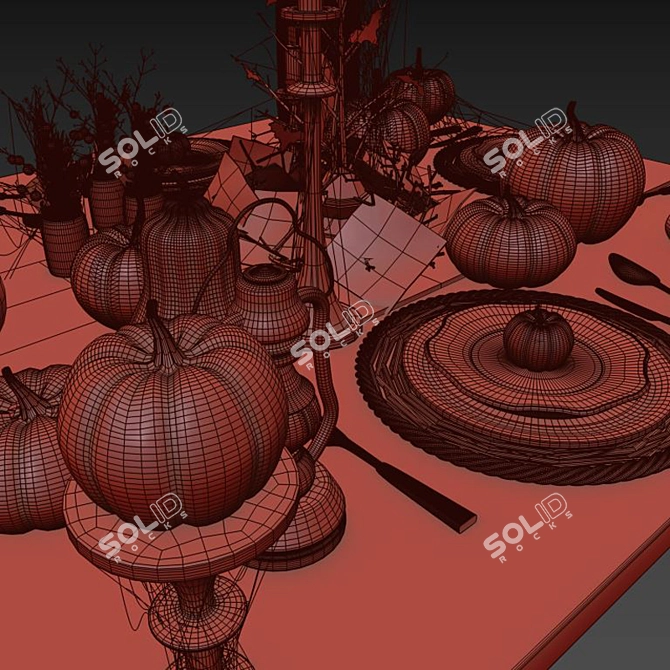 Spooky Halloween Table Decor 3D model image 5