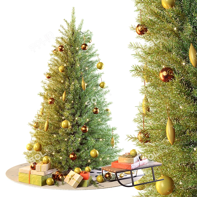  Festive Evergreen Christmas Tree 3D model image 8