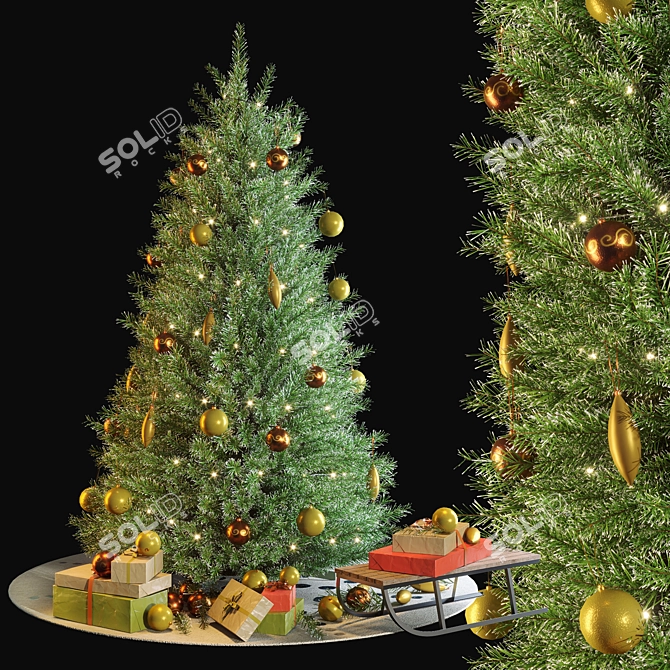  Festive Evergreen Christmas Tree 3D model image 11