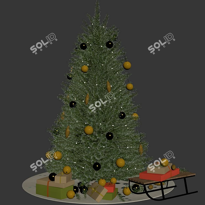  Festive Evergreen Christmas Tree 3D model image 18