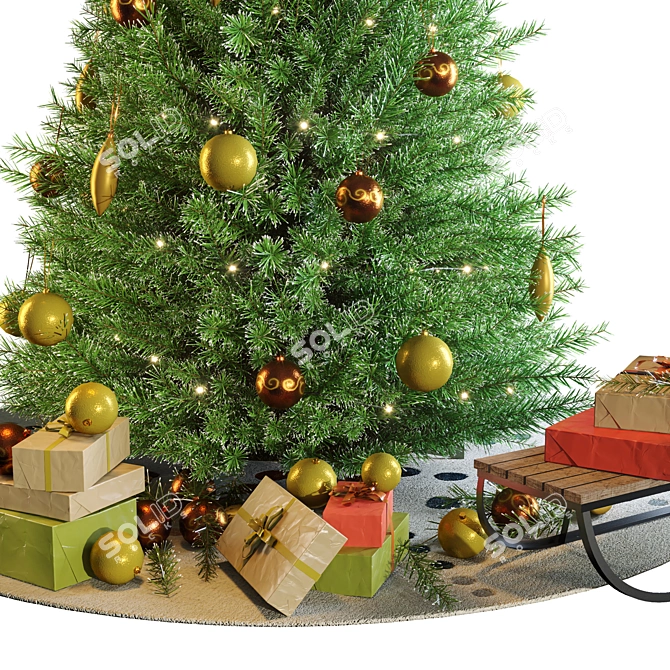  Festive Evergreen Christmas Tree 3D model image 19