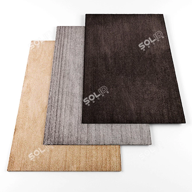 18 Unique Textured Carpets Set 3D model image 1