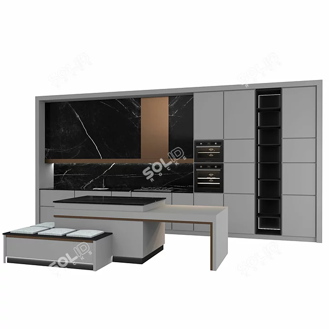 Modern Kitchen Model with V-Ray 3D model image 3