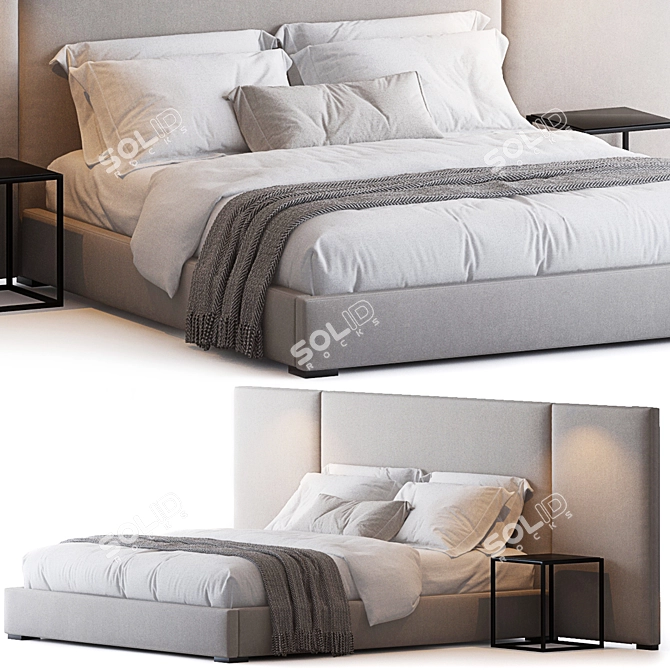 Elegant Modena Bed Design 3D model image 1