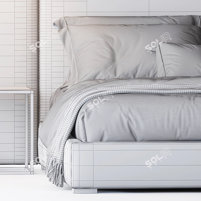 Elegant Modena Bed Design 3D model image 4