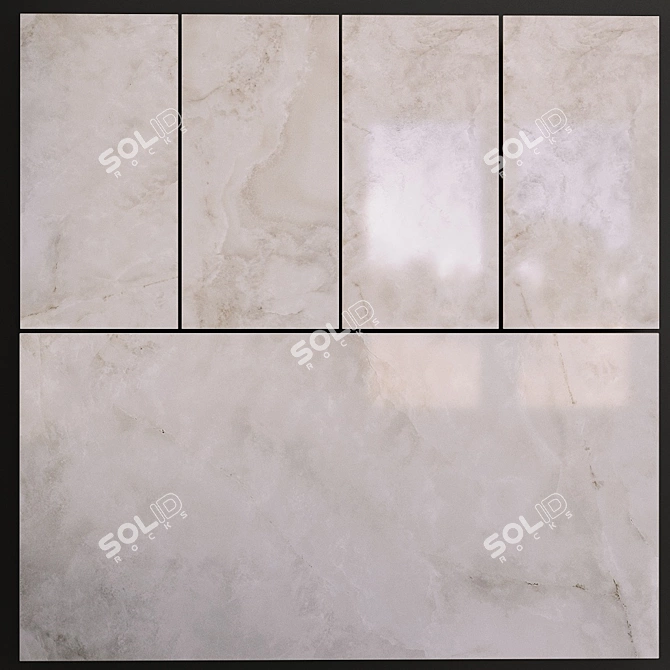 Jardini Beige Light Glossy Floor Tiles 3D model image 2