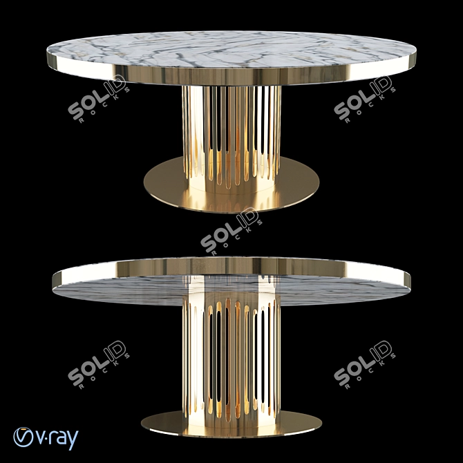 Elegant Marble Round Table 3D model image 1