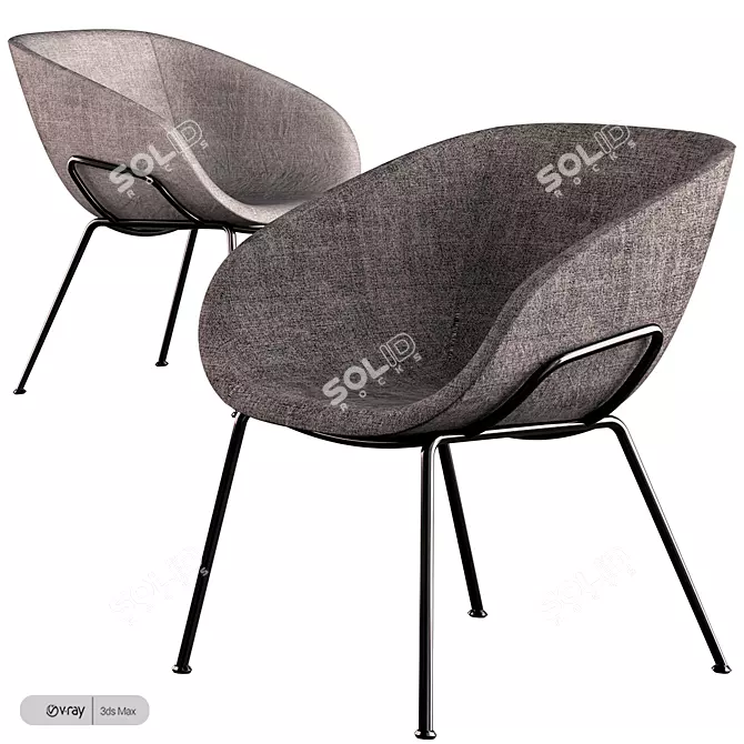 Modern Feston Lounge Chair 3D model image 1