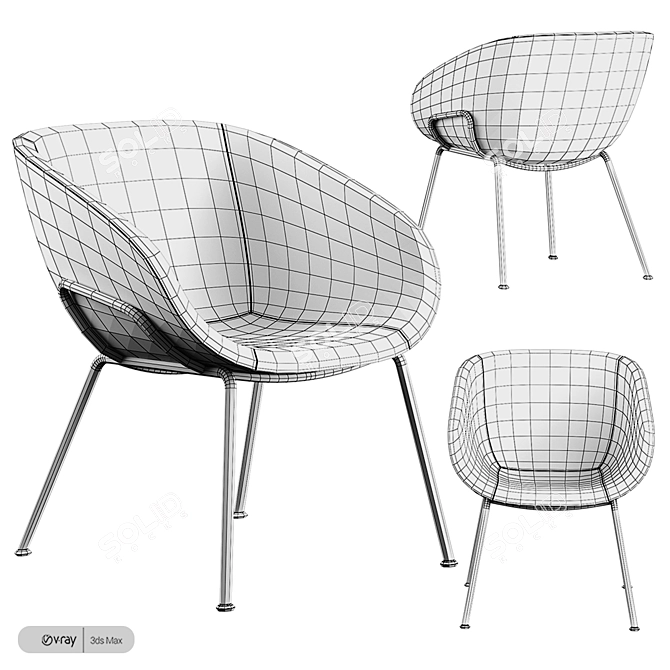 Modern Feston Lounge Chair 3D model image 3