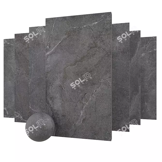 Lucca Anthracite Concrete Tile 3D model image 1