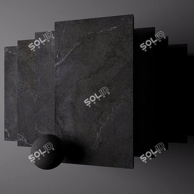 Lucca Anthracite Concrete Tile 3D model image 2