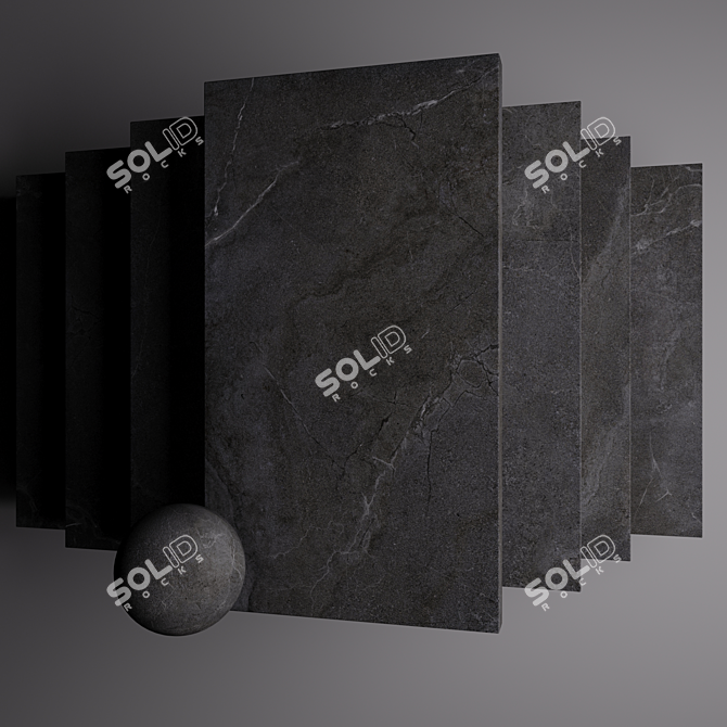 Lucca Anthracite Concrete Tile 3D model image 3