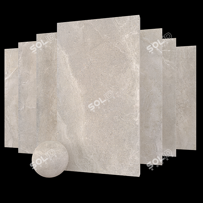 Elegant Beige Concrete Tiles 3D model image 1