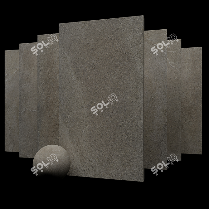 Elegant Beige Concrete Tiles 3D model image 4