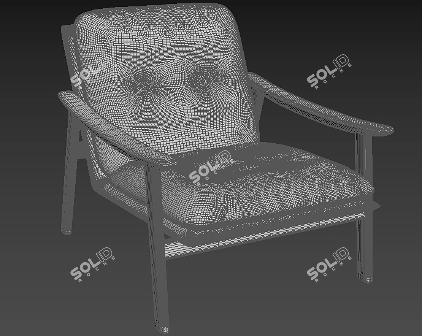 Modern Saddle Hide Accent: FYNN 3D model image 3