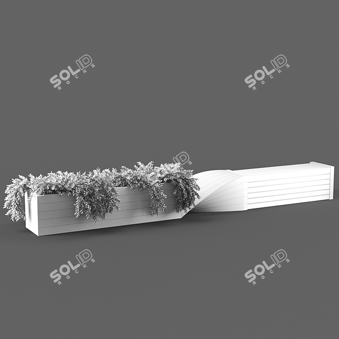 Sleek Poly Bench 3D model image 3