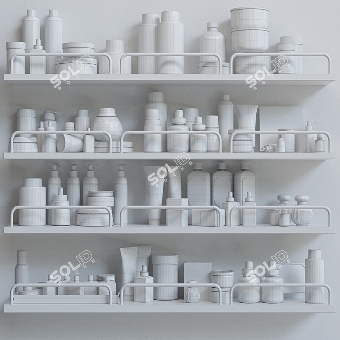 Cosmetic Shelf Set - 3. Lotion, Cosmetology, Cream, Perfume, Brand, Makeup 3D model image 4