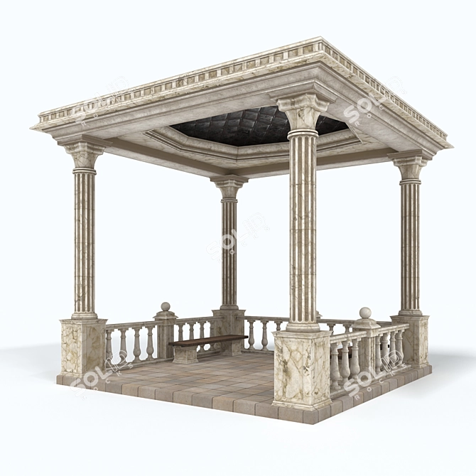 Luxury Alcove Gazebo: High-Quality Model, Various File Formats 3D model image 2