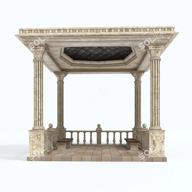 Luxury Alcove Gazebo: High-Quality Model, Various File Formats 3D model image 3