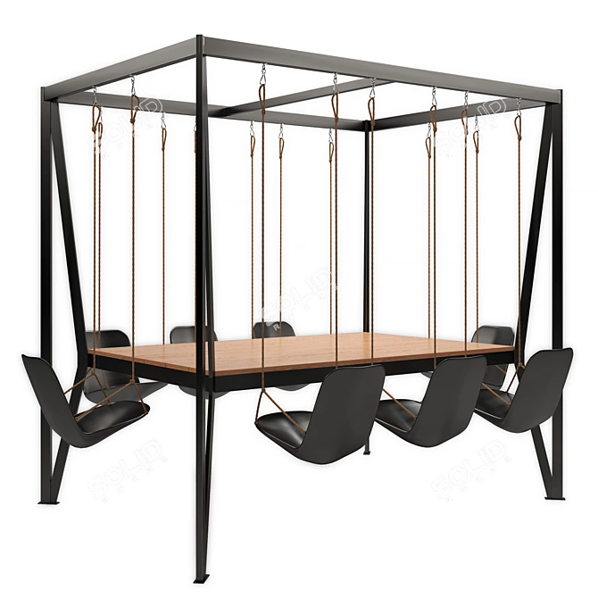 Outdoor Swing Dining Table 3D model image 1